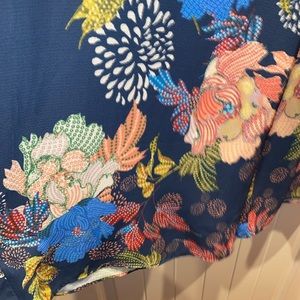 Flying Tomato Navy Floral Wide-Leg Jumpsuit Pants